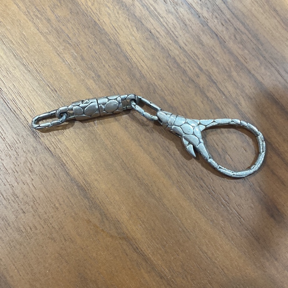 John Hardy Textured Solid Silver Keychain - image 2